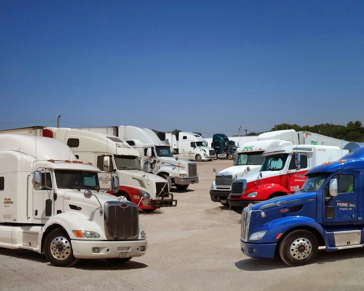 USA Semi Truck Parking Yard